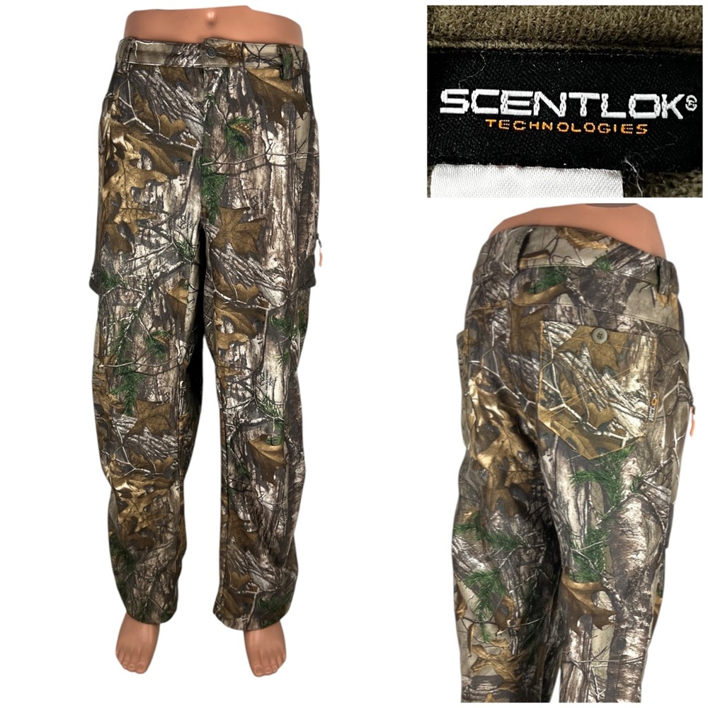 ScentLok Mens 2XL Taktix Pants Realtree Xtra Camouflage Fleece Lined 83525 EUC